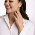thumbnail image 6 of Emerald Cut Lab Created Gemstone & 0.08 CT. T.W. Diamond Necklace in Sterling Silver, 6 of 6
