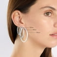 thumbnail image 5 of Diamond Cut Hoop Earrings in Sterling Silver, 5 of 6