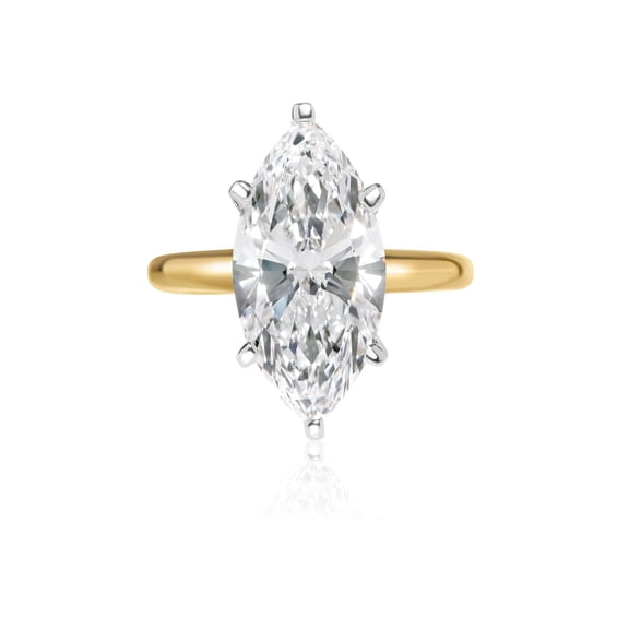 Lab Created Marquise Cut Solitaire Diamond Ring
