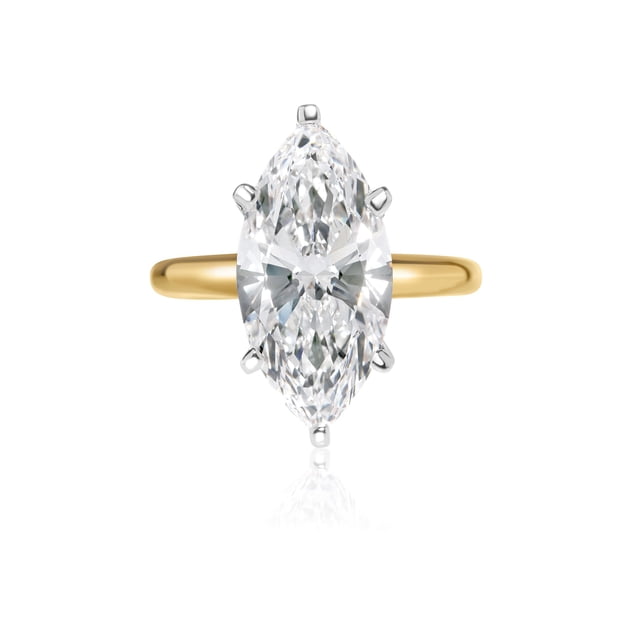 Lab Created Marquise Cut Solitaire Diamond Ring