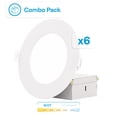 thumbnail image 2 of 4 In & 6in 5CCT Selectable 9W 750 LM Slim LED Downlight Kit 6 Pack, 2 of 9