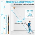 thumbnail image 6 of Simpli-Magic Cleaning Kit with Extension Pole (5–12 ft) Duster, Cobweb Remover & Squeegee, 20 ft Max Reach for Household, RV & Car Use, 6 of 6