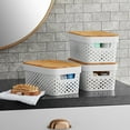 thumbnail image 3 of Member's Mark Multipurpose Vented Storage Bins with Bamboo Lids, Set of 3 (White), 3 of 3