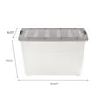 thumbnail image 2 of IRIS USA, Stack & Pull 53 Quart Clear Plastic Storage Boxes with Buckles, 16.50" W x 22" L x 13.03" H, 5 Piece Set, 2 of 10