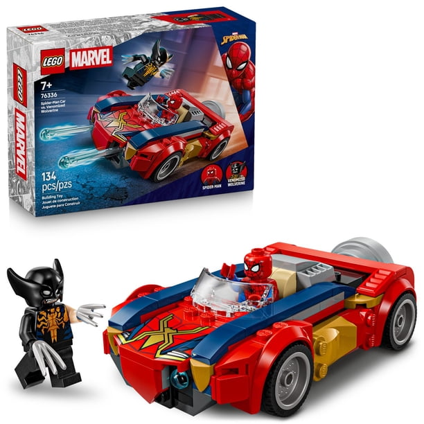 LEGO Marvel Spider-Man Car vs. Venomized Wolverine Building Set
