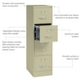 thumbnail image 5 of Hirsh 22" Deep Drawer Letter Width Vertical File Cabinet, Assorted Colors & Sizes, 5 of 10