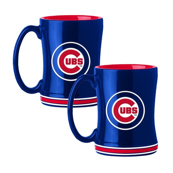 Logo Brands Chicago Cubs 14oz Relief Mug Set