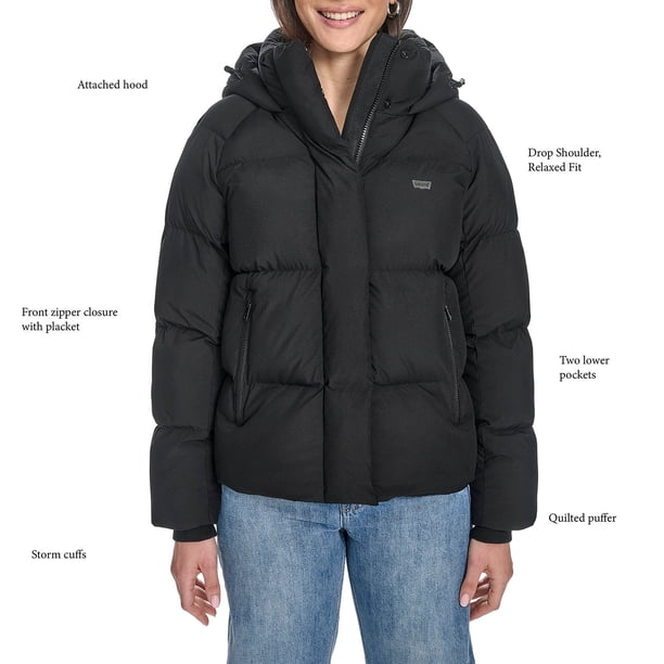 Levi'S Kids Long Puffer Fille Noir 16 Ans