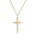 thumbnail image 1 of Two-Tone Crucifix Pendant in 14K Yellow Gold, 1 of 6