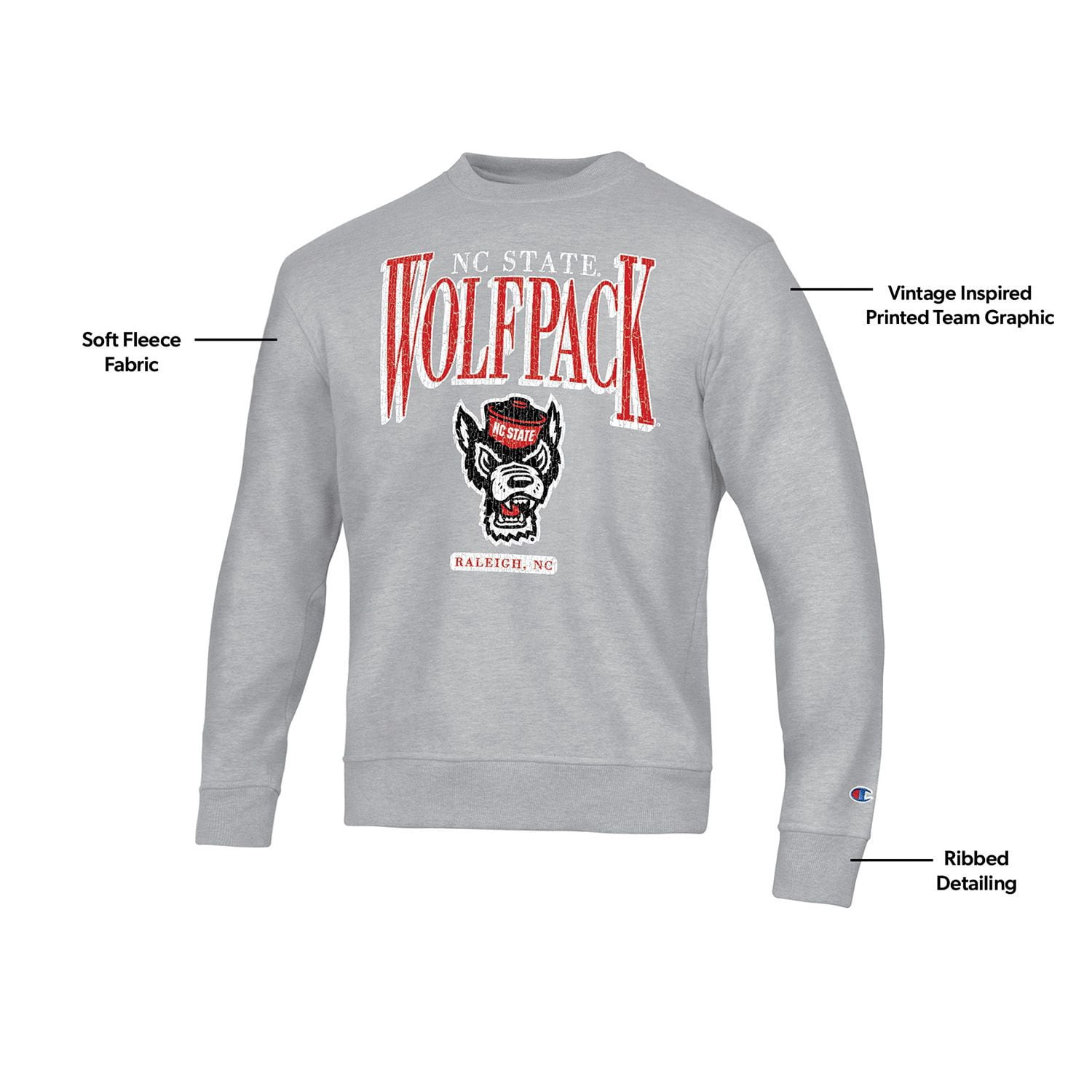 トップス CHALLENGER WOLF COLLEGE C/N SWEAT XL Champion NCAA North Carolina Wolves Crewneck Sweatshirt - Samsclub.com