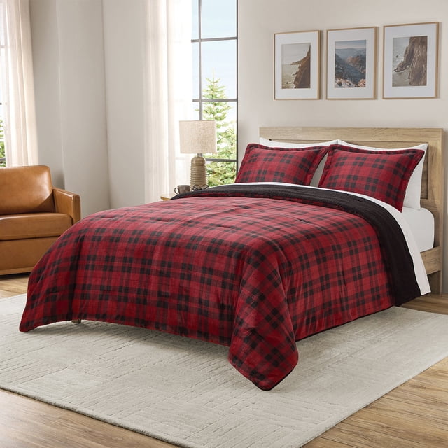 Member’s Mark 3-Piece Printed Plush Sherpa Comforter Set