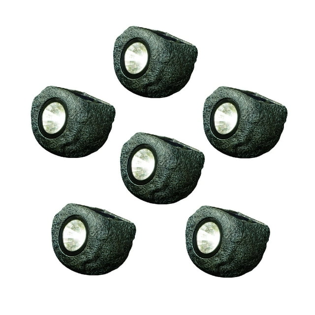Deck Impressions Solar 15 Lumen Mini Rock Lights, 6-Pack