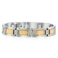 thumbnail image 1 of Men's Diamond Bracelet & 14K Gold Accent in Stainless Steel, 1 of 6