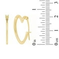 thumbnail image 7 of Open Heart Hoop Earrings in 14K Gold, 7 of 7
