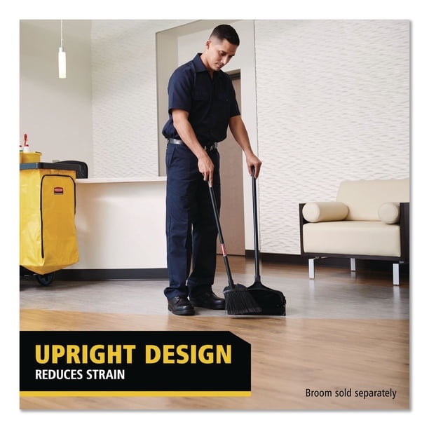 Rubbermaid Commercial Lobby Pro Upright Dust Pan with Wheels Black