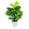 thumbnail image 1 of Faux 34" Split Leaf Philodendron in Ribbed Ceramic Planter, 1 of 5