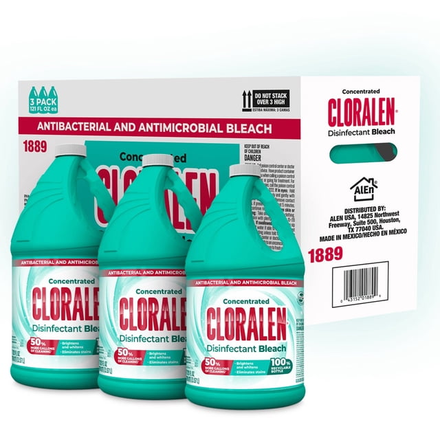 Cloralen Concentrated Household Cleaning Liquid Bleach, 3pk., 121 fl. oz. Each