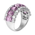 thumbnail image 2 of Lab Created Emerald and Round Cut Gemstone Ring in Sterling Silver, 2 of 6