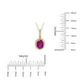 thumbnail image 4 of Oval Cut Genuine Gemstone & 0.11 CT. T.W. Diamond Halo Pendant Necklace in 14K Gold, 4 of 4