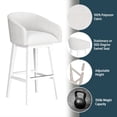 thumbnail image 5 of HH2 Home Upholstered Barrel Back Wood Adjustable Height Swivel Bar Stool, 5 of 19