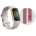 thumbnail image 1 of Fitbit Charge 5 Advanced Fitness and Health Tracker with Built-in GPS, Stress Management Tools and 24/7 Heart Rate Bundle, Lunar White, One Size (Bonus Band Included), 1 of 7