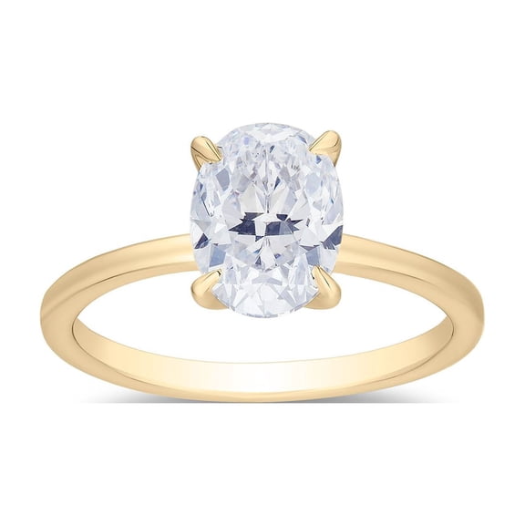 Oval Cut Solitaire Diamond Ring in 18K Gold