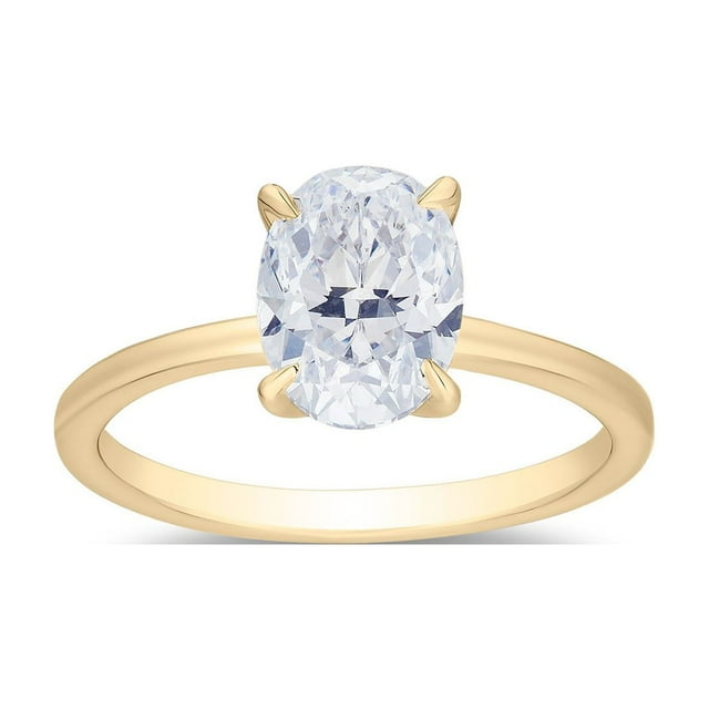 Oval Cut Solitaire Diamond Ring in 18K Gold
