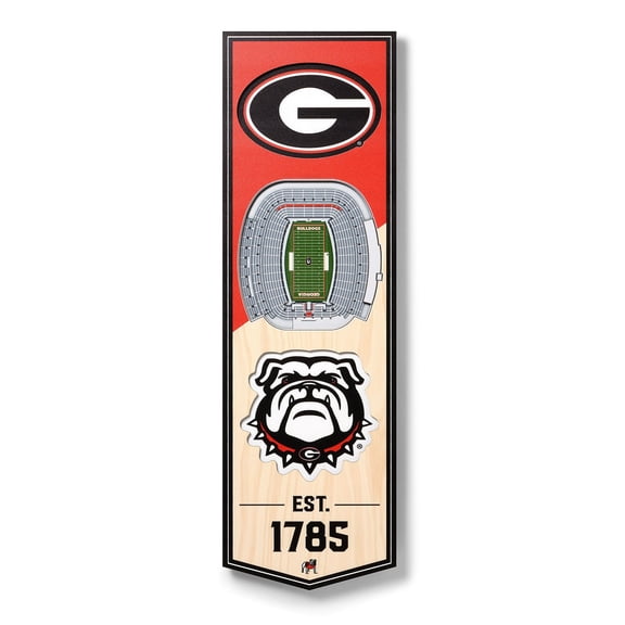 YouTheFan Georgia Bulldogs 6"x19" 3D Stadium View Banner