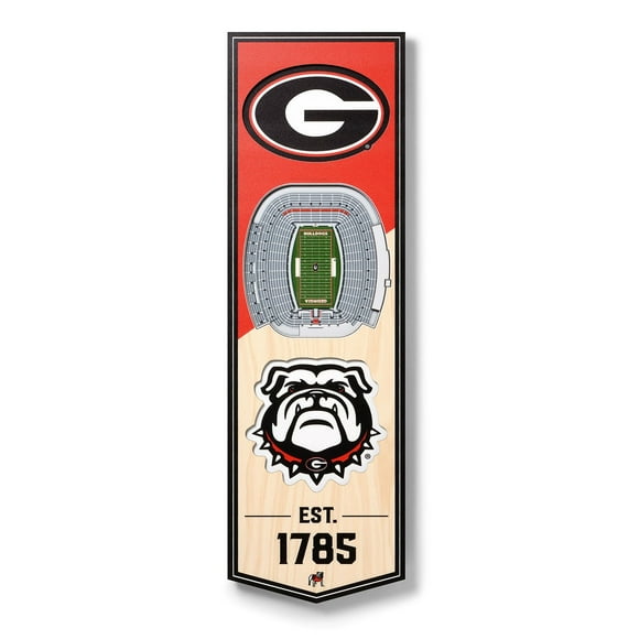 YouTheFan Georgia Bulldogs 6"x19" 3D Stadium View Banner