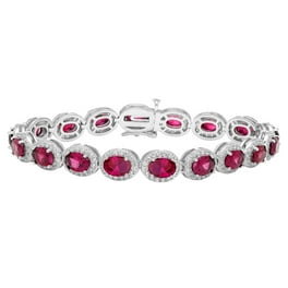 Bracelet tennis en argent sterling avec émeraude verte et topaze blanche