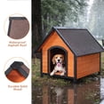 thumbnail image 3 of Outdoor wooden dog house, Large 32.8" L x 39.76" W x 33.46" H, Brown, 3 of 5