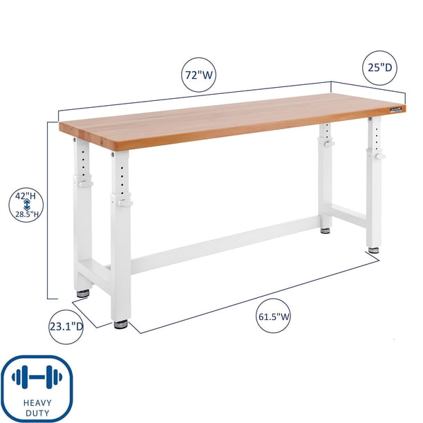 Seville Classics UltraHD Height Adjustable Workbench, 72