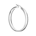 thumbnail image 3 of Wedding Band Style Hoop Earrings in Sterling Silver, 3 of 6