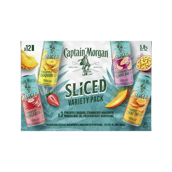 Captain Morgan Sliced Cocktail Variety Pack, 12 fl. oz. can, 12 pk.