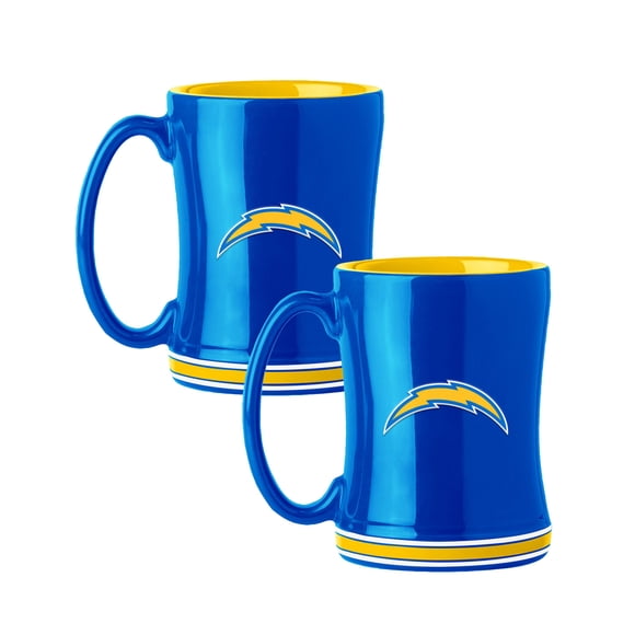 Logo Brands Los Angeles Chargers 14oz Relief Mug Set
