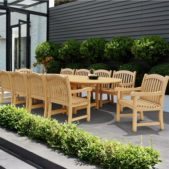 Amazonia Hayden Teak Outdoor Dining Set, Choose Style