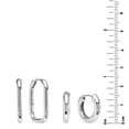 thumbnail image 5 of Huggie Hoop & Paperclip Earring Set in Sterling Silver, 5 of 8