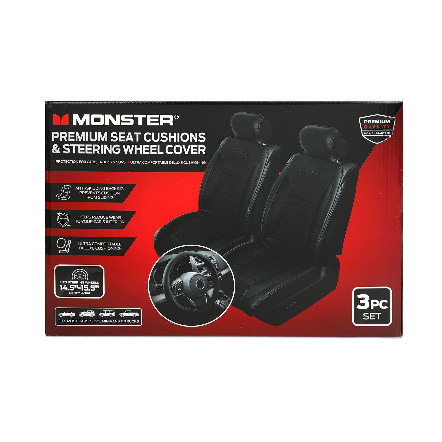 Biyejit Floral Mushroom Car Seat Covers Full Set With Steering Wheel Cover, 2pcs