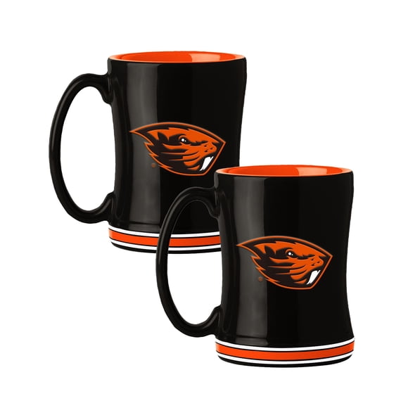 Logo Brands Oregon State Beavers 14oz Relief Mug Set