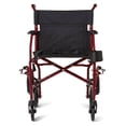 thumbnail image 2 of Ultra Lightweight Transport Wheelchair, Burgundy, 2 of 9