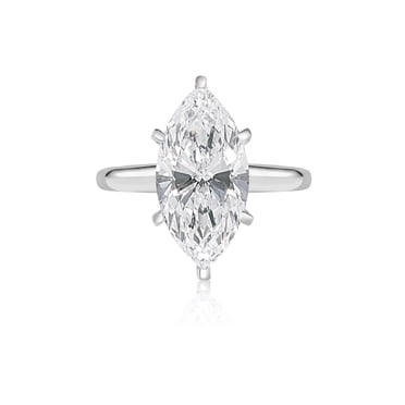 Lab Created Marquise Cut Solitaire Diamond Ring
