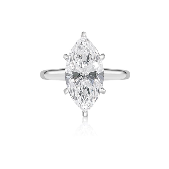 Lab Created Marquise Cut Solitaire Diamond Ring