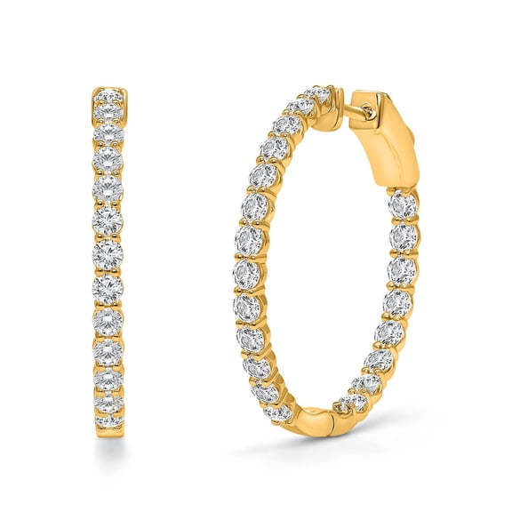 0.45 T.W. Lab Created Round Diamond Hoop Earrings in 14K Gold