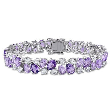 Multi-Gemstone Tennis Bracelet in Sterling Silver