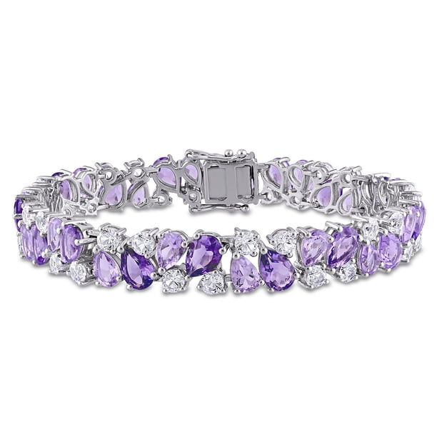 Multi-Gemstone Tennis Bracelet in Sterling Silver - Samsclub.com