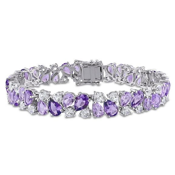 Multi-Gemstone Tennis Bracelet in Sterling Silver