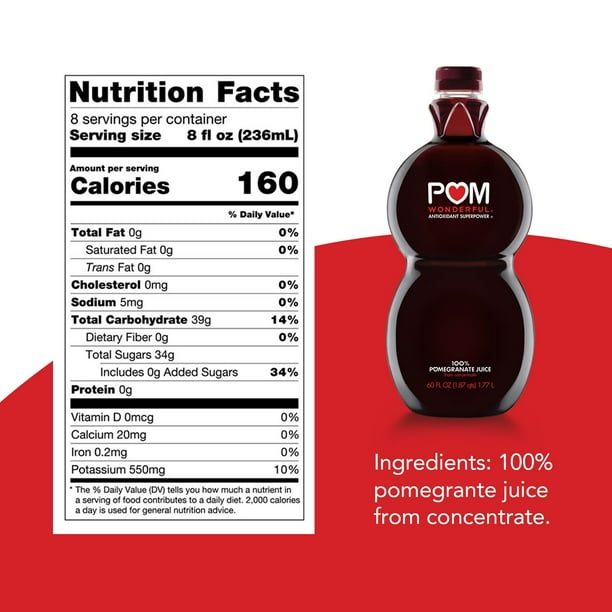 POM Wonderful 100% Pomegranate Juice, 60