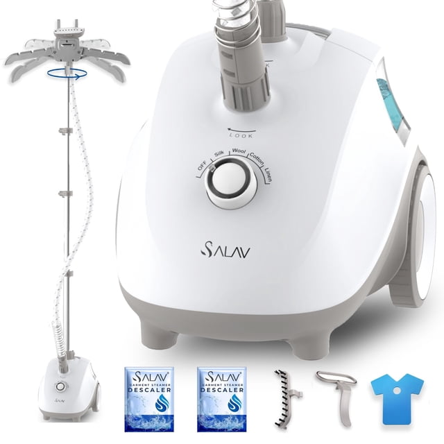SALAV GS24-BJ Garment Steamer with Stainless-Steel Steam Nozzle, White