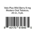 thumbnail image 1 of Velo Plus Wild Berry 9 mg Modern Oral Tobacco, 20 ct., 5 pk., 1 of 1