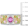thumbnail image 3 of Multi-Color Sapphire & 0.45 CT. T.W. Diamond Ring in 14K Gold, 3 of 8